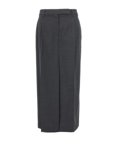 Brunello Cucinelli Sartorial Maxi Skirt In Black