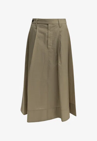 Brunello Cucinelli Sartorial Midi Skirt In Neutral