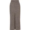 Brunello Cucinelli Slit-front Pencil Maxi Skirt In Brown