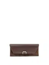 Brunello Cucinelli Tailored Clutch With Suede And Metal In Burgundy