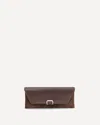 Brunello Cucinelli Tailored Clutch With Suede And Metal In Burgundy