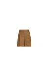 Brunello Cucinelli Pleated Linen-twill Shorts In Brown