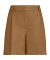 Brunello Cucinelli Pleated Linen-twill Shorts In Brown