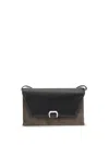 Brunello Cucinelli Suede And Leather Sartorial Cross-body Bag In Black