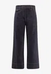 Brunello Cucinelli The Sartorial Square Jeans With Contrasting Stitiching In Blue