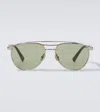 Brunello Cucinelli Sartorial Sunset Aviator Sunglasses In Green