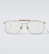 Brunello Cucinelli Sartorial Sunset Aviator Sunglasses In Silver
