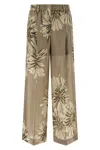 Brunello Cucinelli Elegant Silk Trousers With Stamped Floral Design In Multi