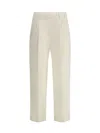 Brunello Cucinelli Sartorial Track Trousers In Virgin Wool Crêpe Fluid Twill In Neutral