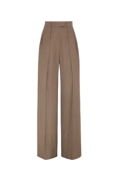 Brunello Cucinelli Sartorial Wide Trousers In Cocoa