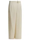 Brunello Cucinelli Women Ivory Fluid Twill Sartorial Wrap Trousers In Multi