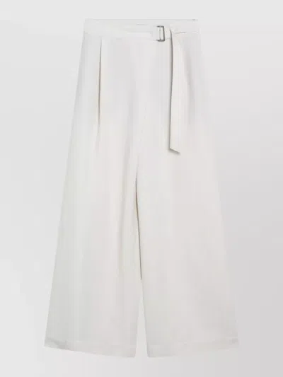Brunello Cucinelli Sartorial Wrap Trousers Wide Leg Belted In White