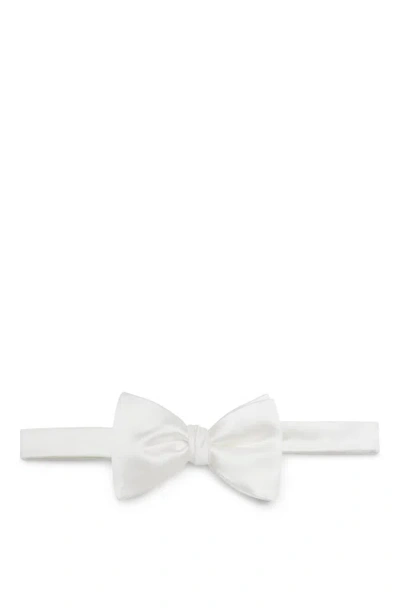 Brunello Cucinelli Satin Bowtie In Off-white