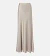 Brunello Cucinelli Women Fluid Bias-cut Satin Cady Skirt In Beige