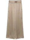 Brunello Cucinelli Silk Track Pants In Beige In 中性色