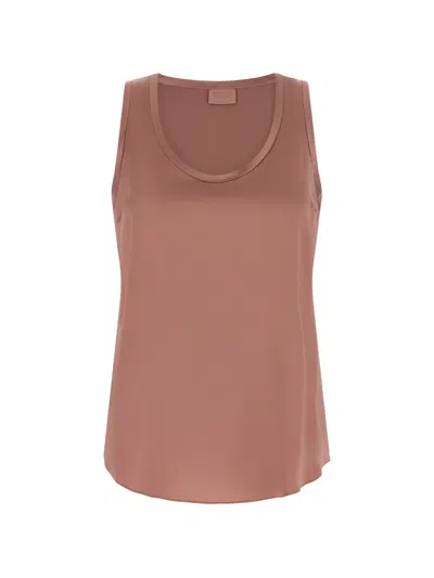 Brunello Cucinelli Stretch Silk Satin Tank Top In Pink