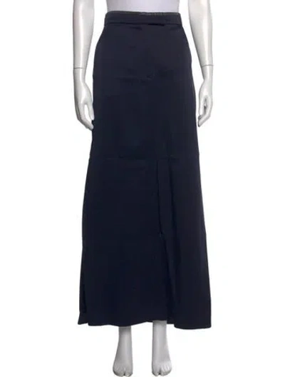 Pre-owned Brunello Cucinelli Satin Long Skirt In Blue