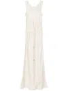 Brunello Cucinelli Satin Maxi Dress In Neutrals