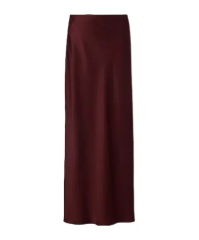 Brunello Cucinelli Satin Maxi Skirt In Brown
