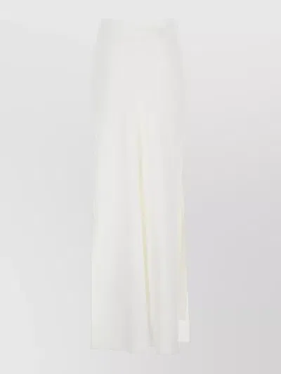 Brunello Cucinelli Satin Maxi Skirt High Waist Side Slit In White