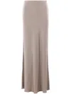 Brunello Cucinelli Mermaid Skirt In Satin In Neutrals