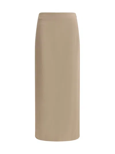 BRUNELLO CUCINELLI SATIN MIDI SKIRT