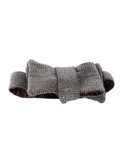 Pre-owned Brunello Cucinelli Satin Mignoli Bow-tie In Neutrals