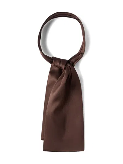 Brunello Cucinelli Satin Neck Scarf In Brown