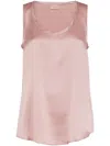 Brunello Cucinelli Satin Reversible Tank Top In Pink