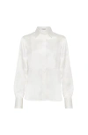 Brunello Cucinelli Stretch-silk Satin Shirt In White