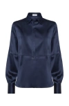 Brunello Cucinelli Stretch-silk Shirt In Night