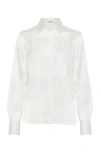 Brunello Cucinelli Stretch-silk Satin Shirt In White