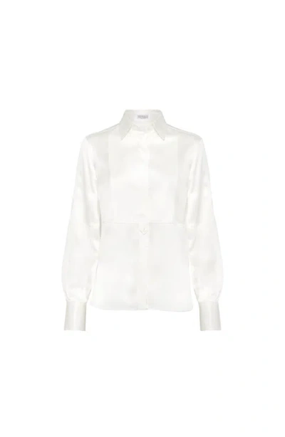 Brunello Cucinelli Satin Shirt In White