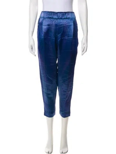 Pre-owned Brunello Cucinelli Satin Straight Leg Pants In Blue