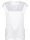Brunello Cucinelli Satin Stretch-silk Top In Weiss