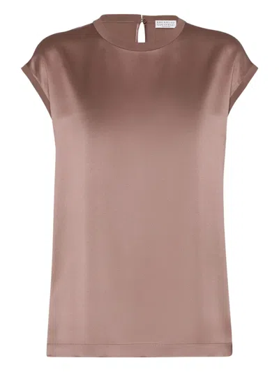 BRUNELLO CUCINELLI SATIN T-SHIRT