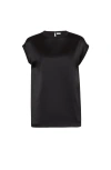 Brunello Cucinelli Beaded-trim Satin Blouse In Black