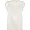 Brunello Cucinelli Silk Satin Top In Shell