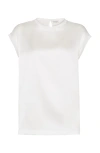 Brunello Cucinelli Silk Satin Top In White