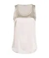 Brunello Cucinelli Women's Sleveless Blouse Top In White
