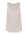 Brunello Cucinelli Satin Tank Top In White