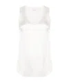 Brunello Cucinelli Stretch-silk Satin Reversible Tank Top In White