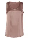 Brunello Cucinelli Women Brown Satin Reversible Top In Brown