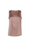 Brunello Cucinelli Women Brown Satin Reversible Top In Gold