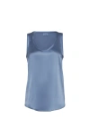 Brunello Cucinelli Satin Top In Blue