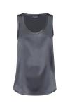 Brunello Cucinelli Stretch Silk Satin Top In Anthracite