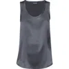 Brunello Cucinelli Satin Top In Gray