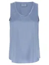 Brunello Cucinelli Satin Top In Blue