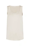 Brunello Cucinelli Satin Top In Light Grey
