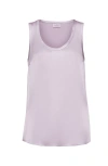 Brunello Cucinelli Silk Satin Reversible Tanktop In Lilac